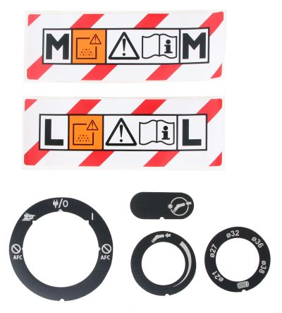 Label kit AFC Control Panel & Dust Class, DE 12xx