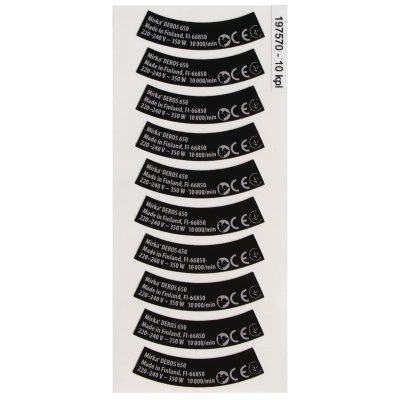 Type Label kit for DEROS 650 220-240V 1 sheet/pack